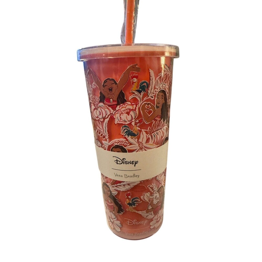 VERA BRADLEY DISNEY TUMBLER‎ W/STRAW:NWT Moana